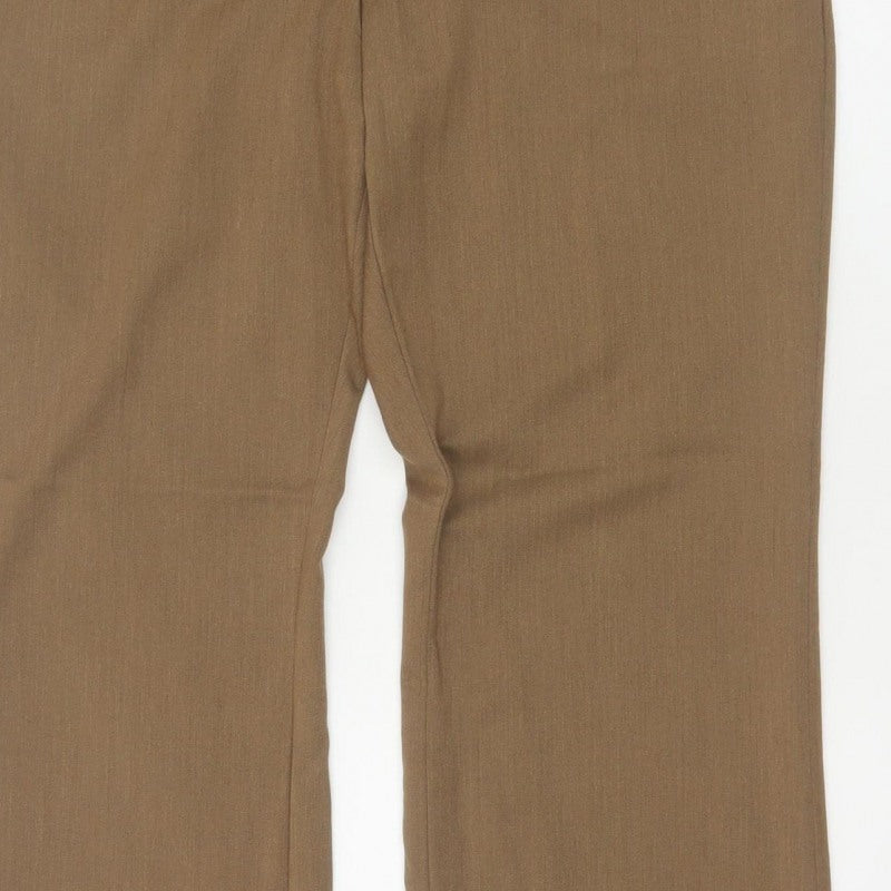 Next Women Brown Size 16R Straight Tailored Work Trousers Pockets