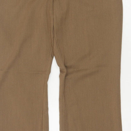 Next Women Brown Size 16R Straight Tailored Work Trousers Pockets