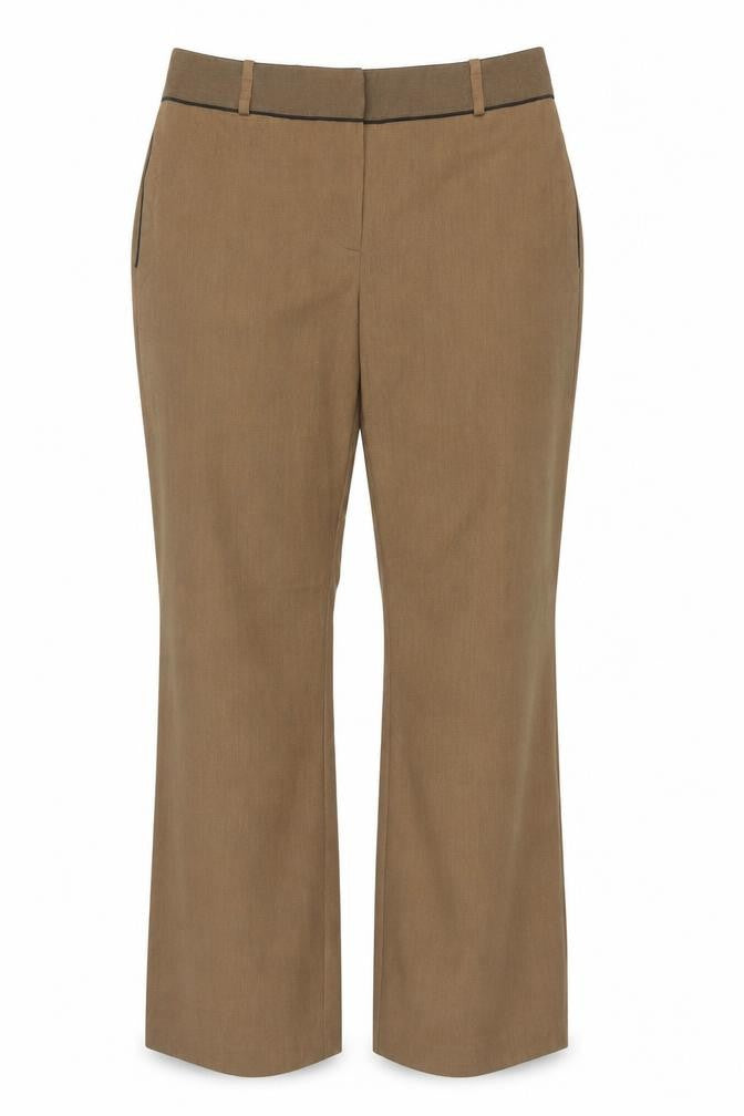 Next Women Brown Size 16R Straight Tailored Work Trousers Pockets