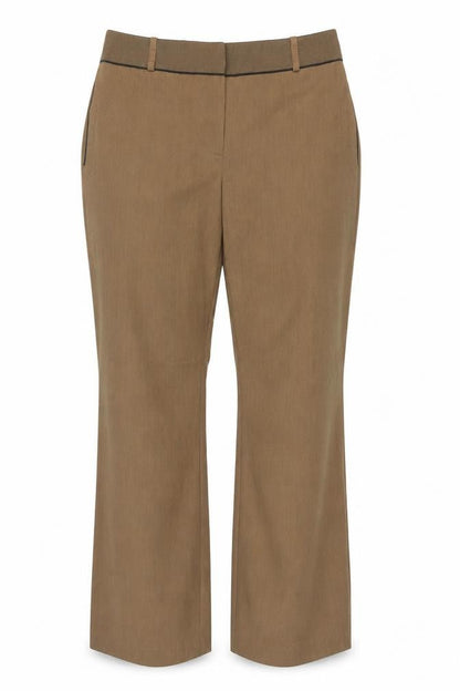 Next Women Brown Size 16R Straight Tailored Work Trousers Pockets