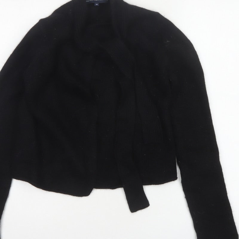 Bench Connection Women Black M Lambswool Blend Wrap Cardigan Long Sleeve