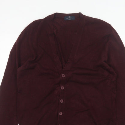 Marks and Spencer Blue Harbour Men Brown L V-Neck Button Cardigan