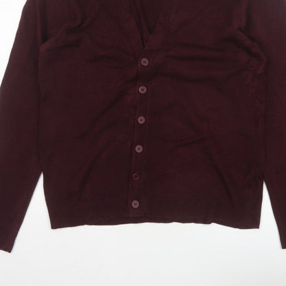 Marks and Spencer Blue Harbour Men Brown L V-Neck Button Cardigan