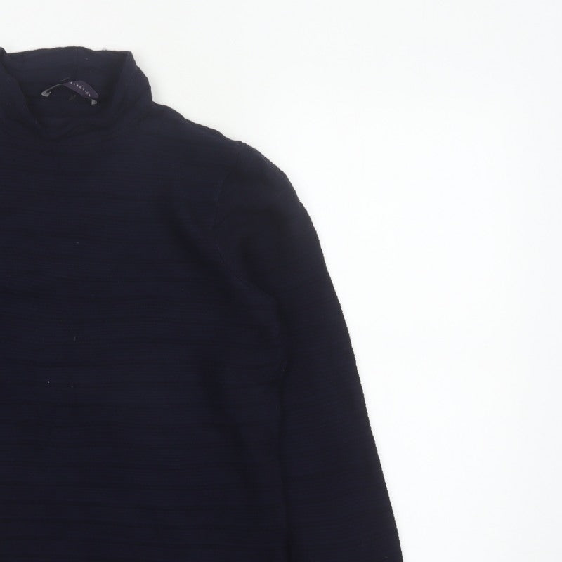 Marks and Spencer Women Blue Size 14 Cowl Neck Knit Jumper