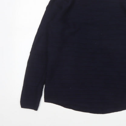 Marks and Spencer Women Blue Size 14 Cowl Neck Knit Jumper