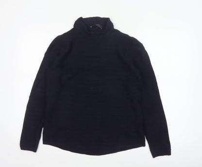 Marks and Spencer Women Blue Size 14 Cowl Neck Knit Jumper