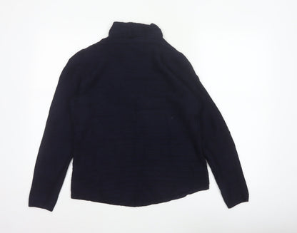 Marks and Spencer Women Blue Size 14 Cowl Neck Knit Jumper