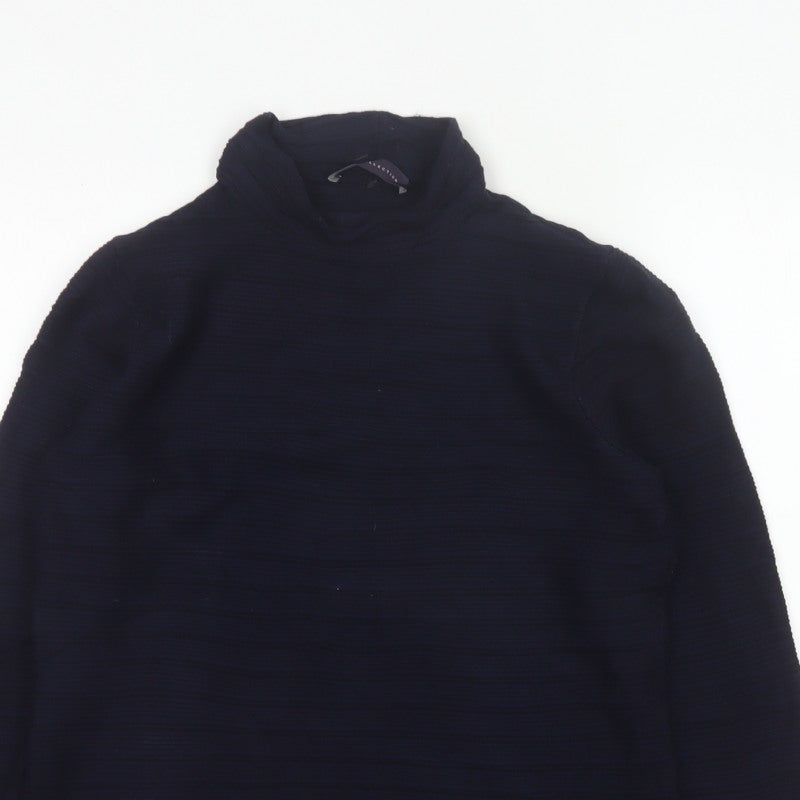 Marks and Spencer Women Blue Size 14 Cowl Neck Knit Jumper