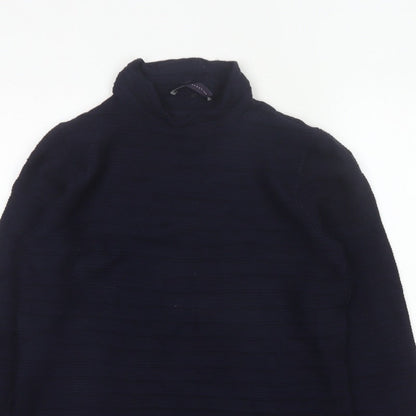 Marks and Spencer Women Blue Size 14 Cowl Neck Knit Jumper
