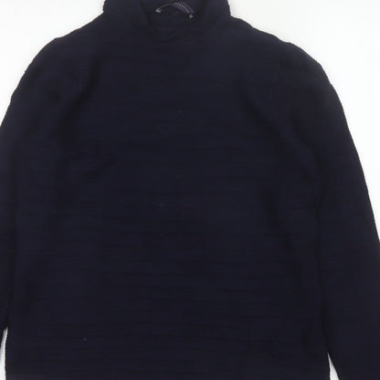 Marks and Spencer Women Blue Size 14 Cowl Neck Knit Jumper