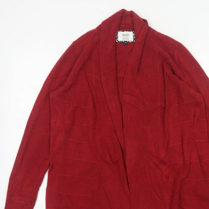 Maine New England Women’s Red Open Cardigan Size 14 Long Sleeve Knit