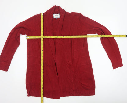 Maine New England Women’s Red Open Cardigan Size 14 Long Sleeve Knit