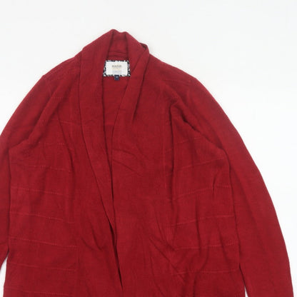 Maine New England Women’s Red Open Cardigan Size 14 Long Sleeve Knit