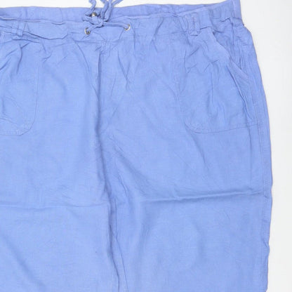 BM Casual Women’s Blue Size 22 Cropped Drawstring Pocket Trousers