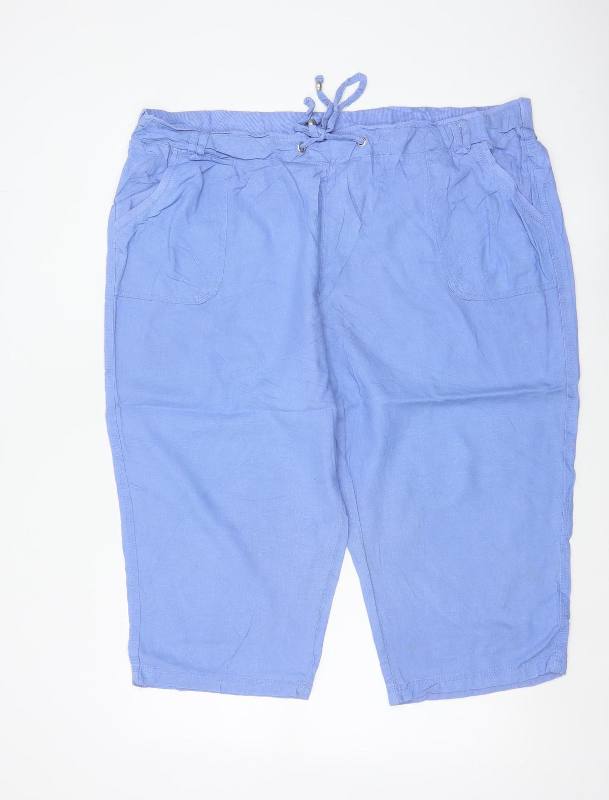 BM Casual Women’s Blue Size 22 Cropped Drawstring Pocket Trousers
