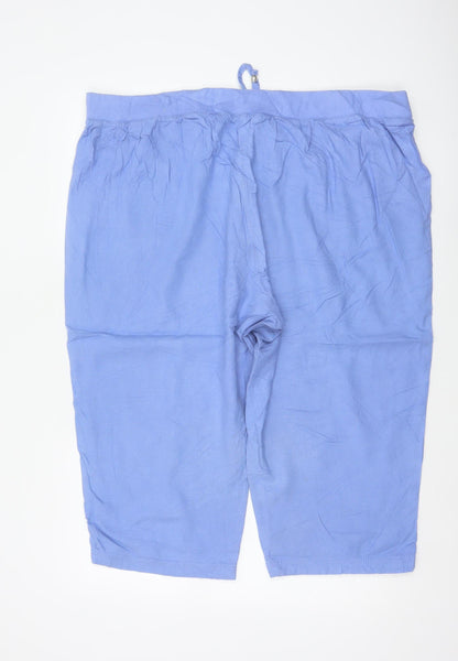 BM Casual Women’s Blue Size 22 Cropped Drawstring Pocket Trousers