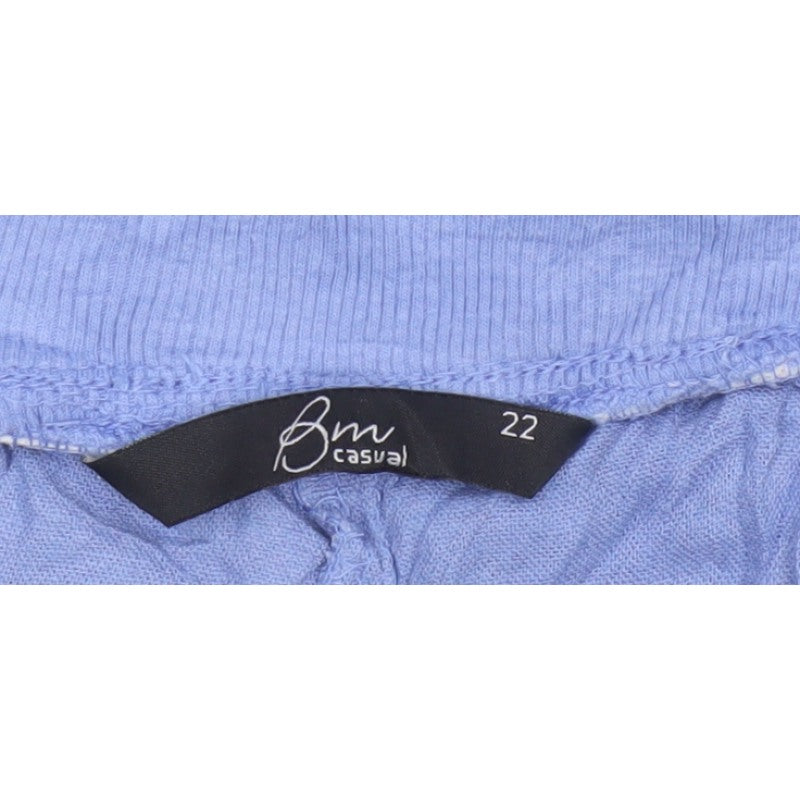 BM Casual Women’s Blue Size 22 Cropped Drawstring Pocket Trousers