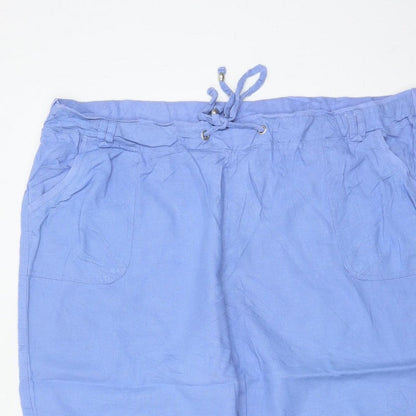 BM Casual Women’s Blue Size 22 Cropped Drawstring Pocket Trousers