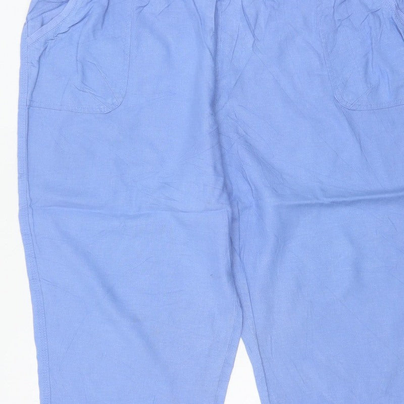 BM Casual Women’s Blue Size 22 Cropped Drawstring Pocket Trousers