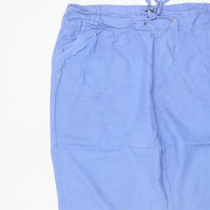 BM Casual Women’s Blue Size 22 Cropped Drawstring Pocket Trousers