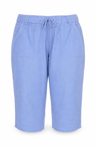 BM Casual Women’s Blue Size 22 Cropped Drawstring Pocket Trousers