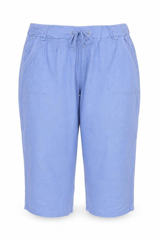 BM Casual Women’s Blue Size 22 Cropped Drawstring Pocket Trousers