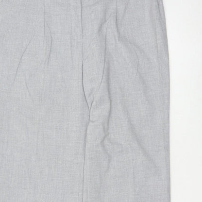 Next Women Grey Size 14 Petite Tailored Straight Leg Dress Trousers