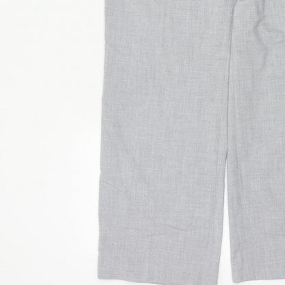 Next Women Grey Size 14 Petite Tailored Straight Leg Dress Trousers
