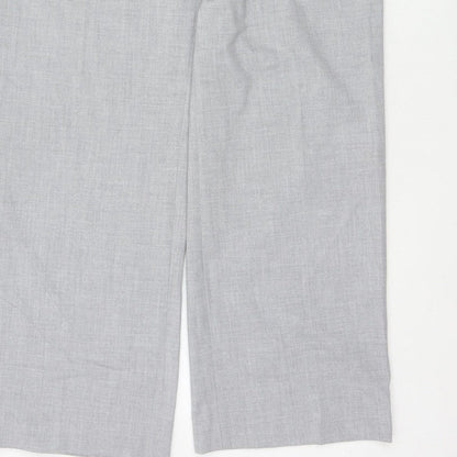 Next Women Grey Size 14 Petite Tailored Straight Leg Dress Trousers