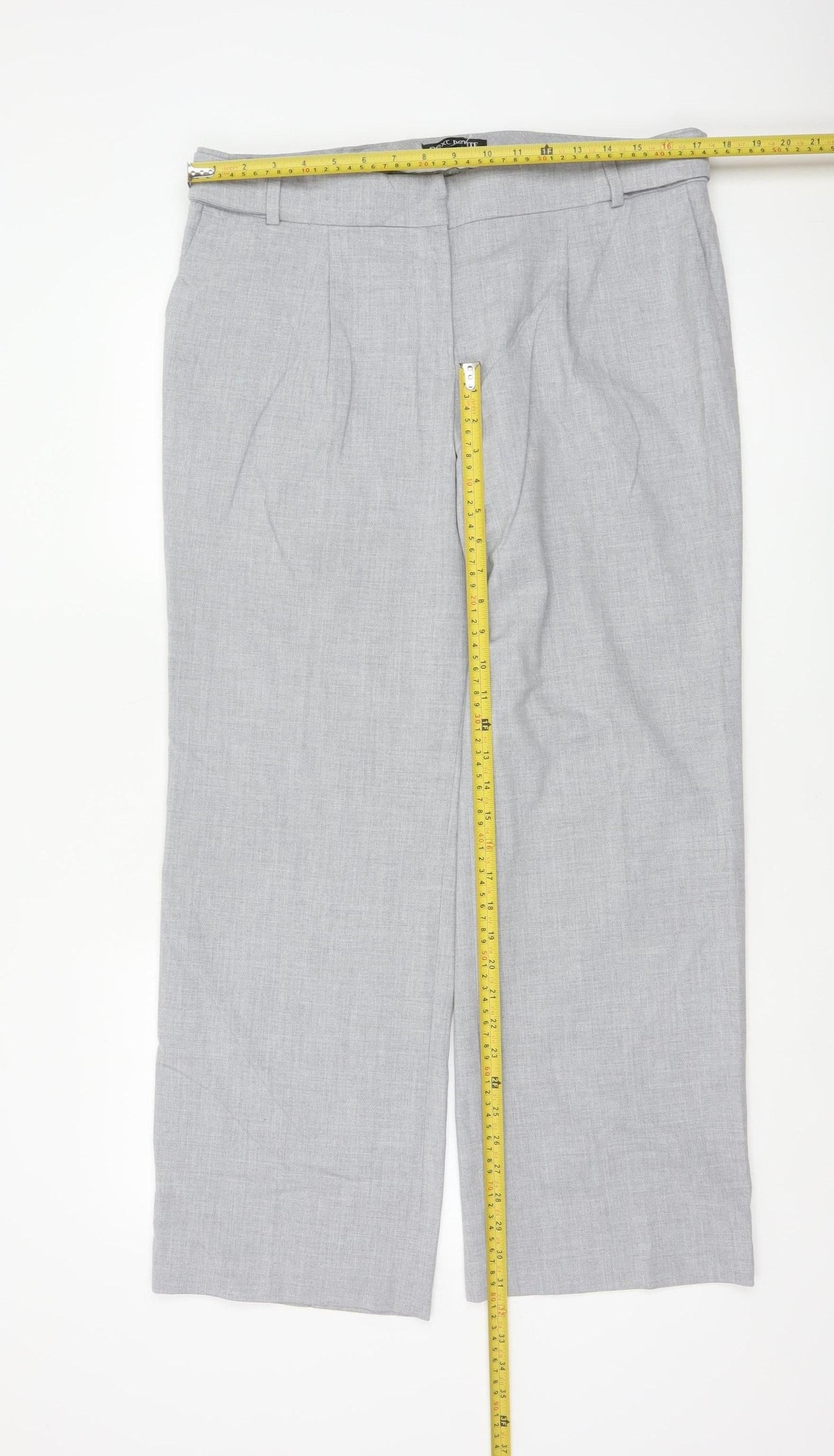 Next Women Grey Size 14 Petite Tailored Straight Leg Dress Trousers