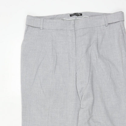 Next Women Grey Size 14 Petite Tailored Straight Leg Dress Trousers