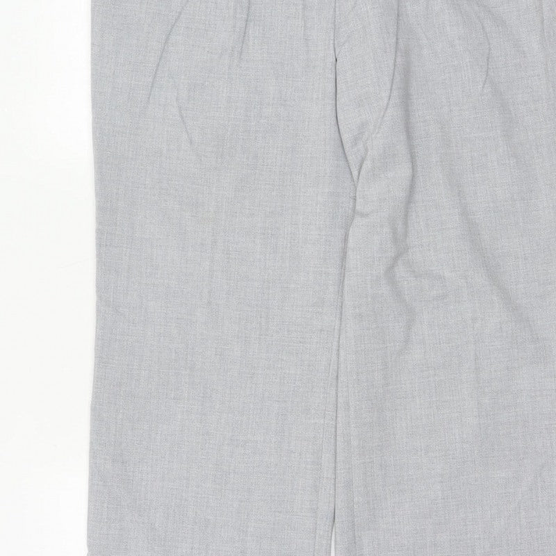 Next Women Grey Size 14 Petite Tailored Straight Leg Dress Trousers