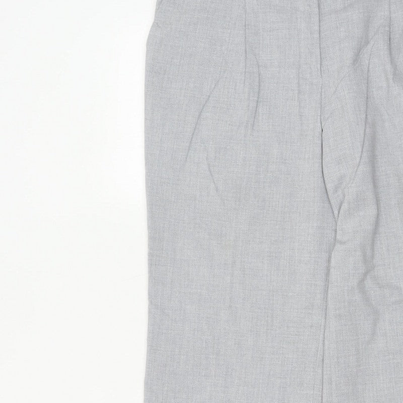Next Women Grey Size 14 Petite Tailored Straight Leg Dress Trousers