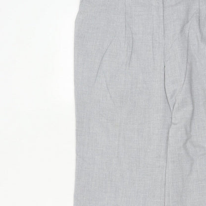 Next Women Grey Size 14 Petite Tailored Straight Leg Dress Trousers