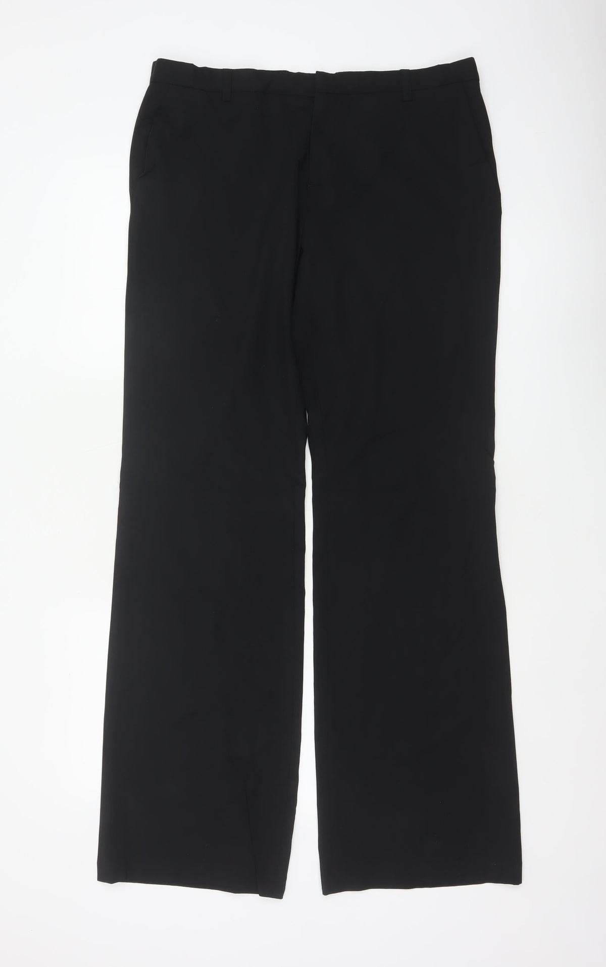 Joseph Men’s Black XL Wool Blend Straight Dress Trousers Made in France