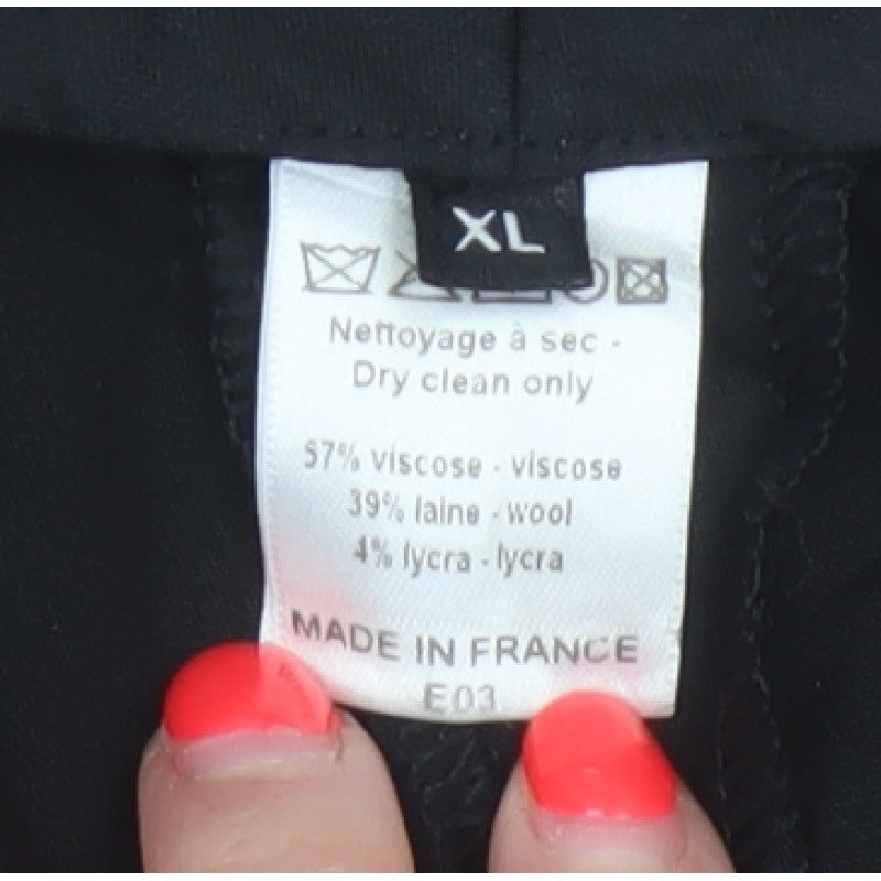 Joseph Men’s Black XL Wool Blend Straight Dress Trousers Made in France
