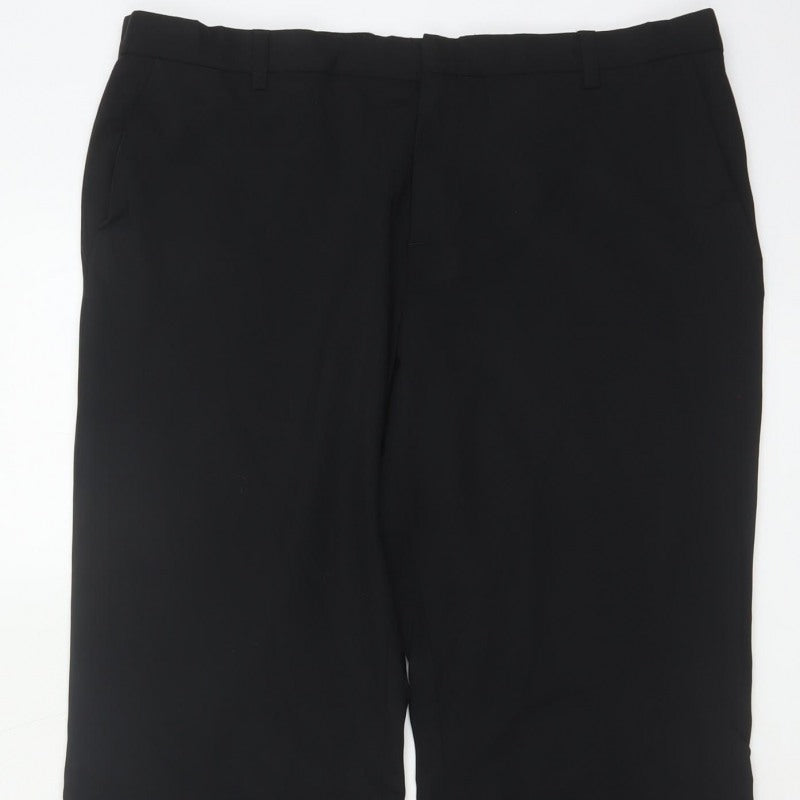 Joseph Men’s Black XL Wool Blend Straight Dress Trousers Made in France