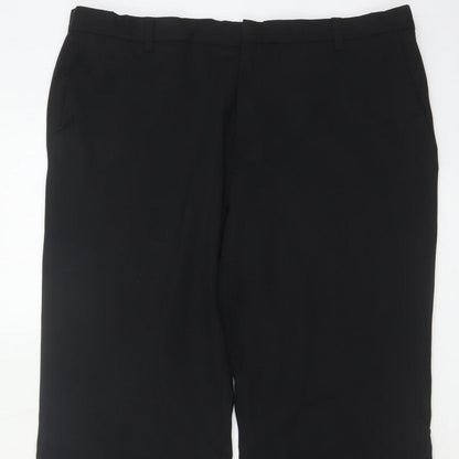 Joseph Men’s Black XL Wool Blend Straight Dress Trousers Made in France