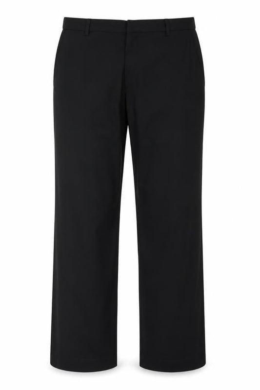 Front view of Joseph Men’s Black XL Wool Blend Straight Dress Trousers Made in France