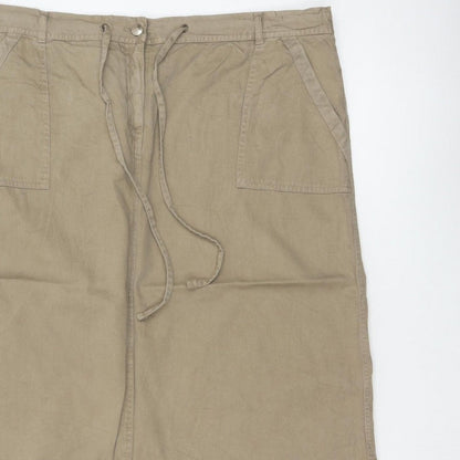 Bonmarché Women Beige UK 20 Long Cargo Skirt Drawstring Pockets
