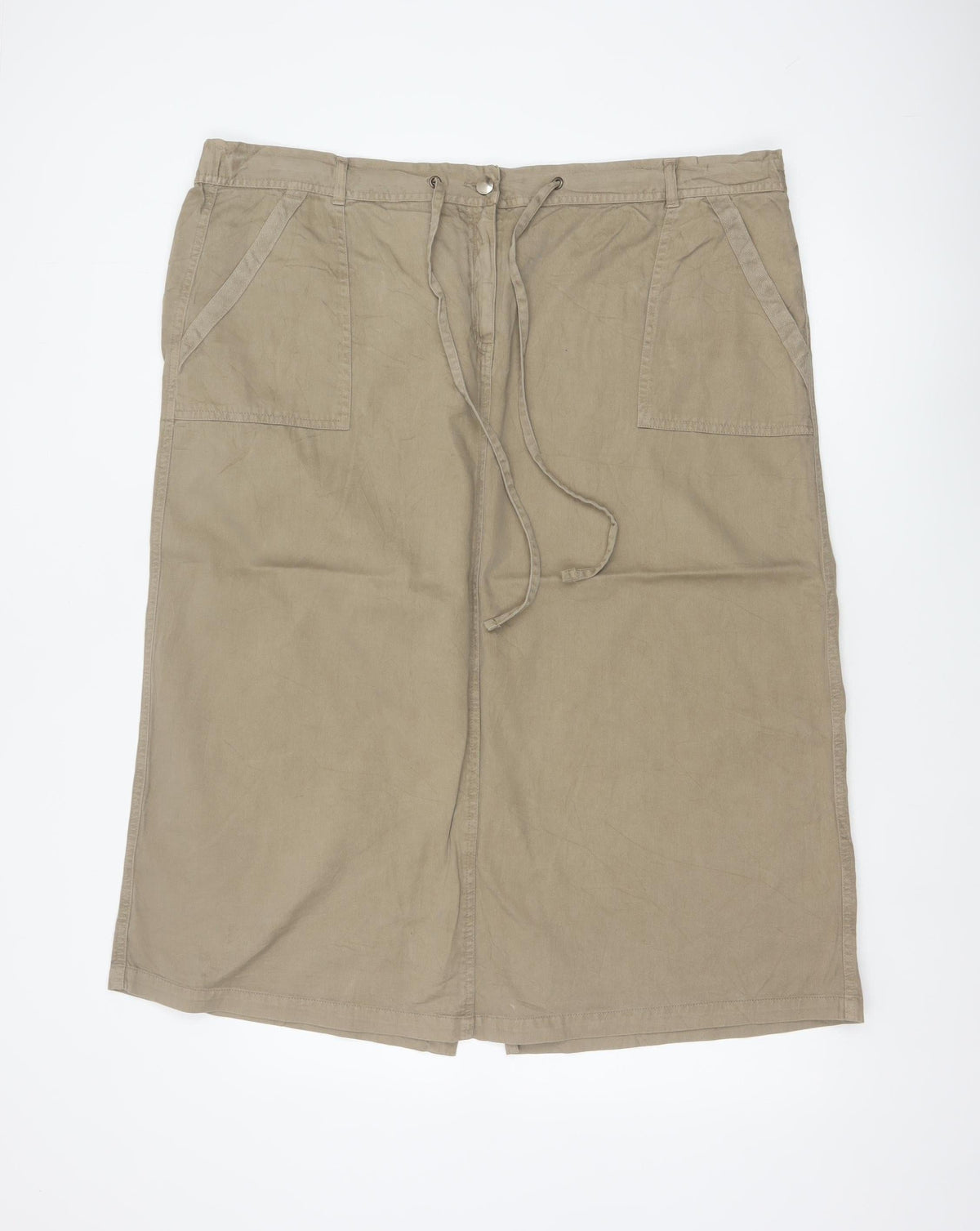 Bonmarché Women Beige UK 20 Long Cargo Skirt Drawstring Pockets