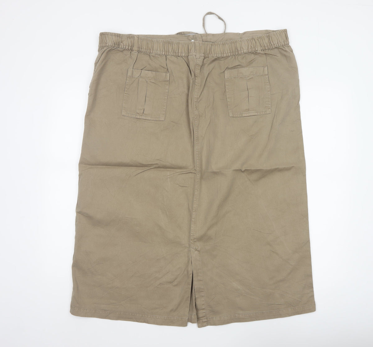 Bonmarché Women Beige UK 20 Long Cargo Skirt Drawstring Pockets