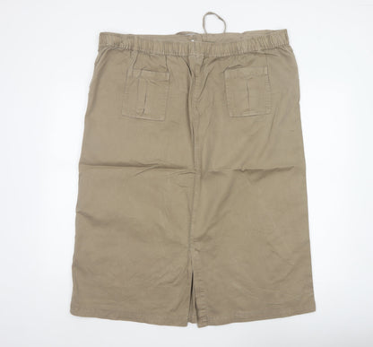 Bonmarché Women Beige UK 20 Long Cargo Skirt Drawstring Pockets