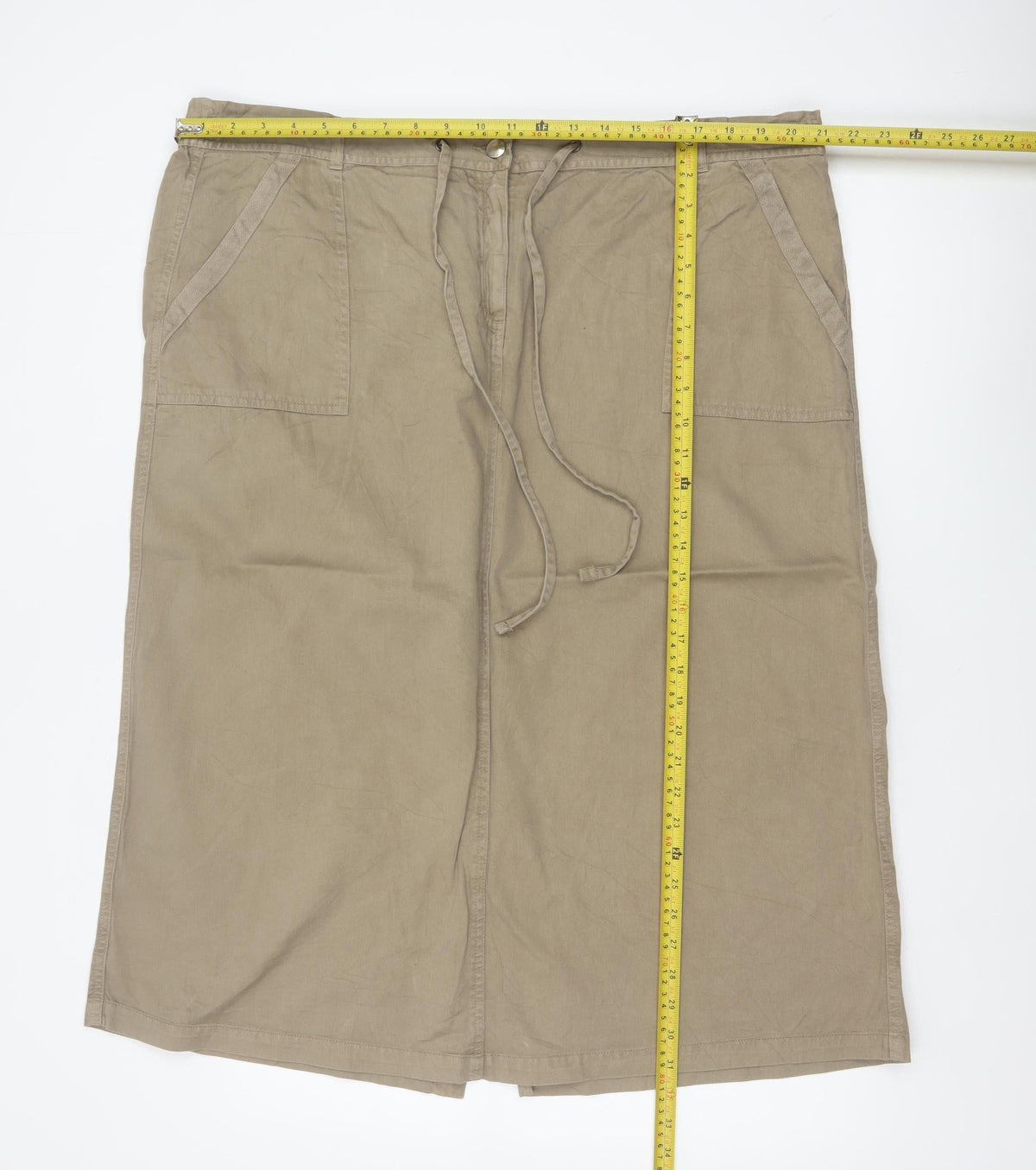 Bonmarché Women Beige UK 20 Long Cargo Skirt Drawstring Pockets