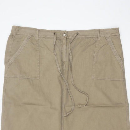 Bonmarché Women Beige UK 20 Long Cargo Skirt Drawstring Pockets