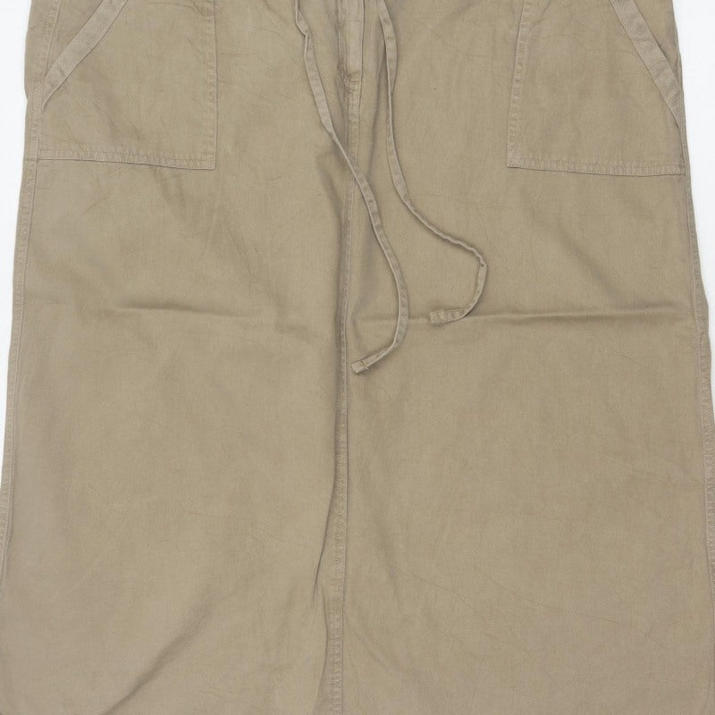 Bonmarché Women Beige UK 20 Long Cargo Skirt Drawstring Pockets