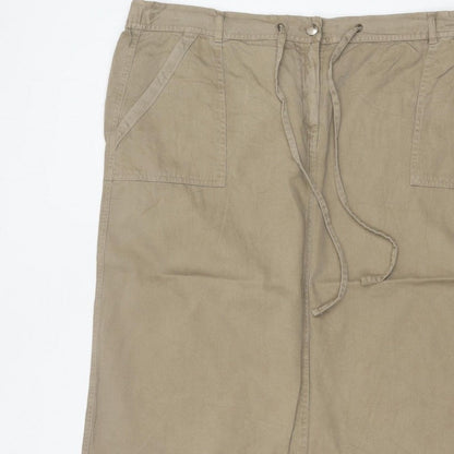 Bonmarché Women Beige UK 20 Long Cargo Skirt Drawstring Pockets