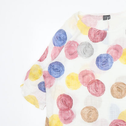 Izabel London Women Multicoloured UK 10 Floral Cotton Blend Tunic Blouse