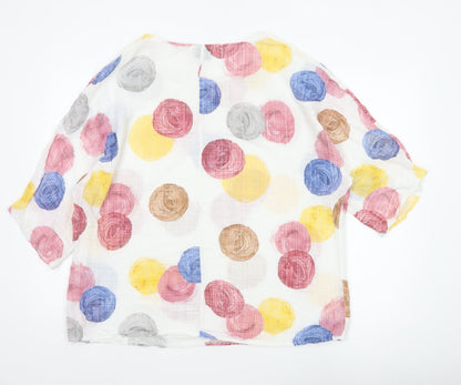 Izabel London Women Multicoloured UK 10 Floral Cotton Blend Tunic Blouse