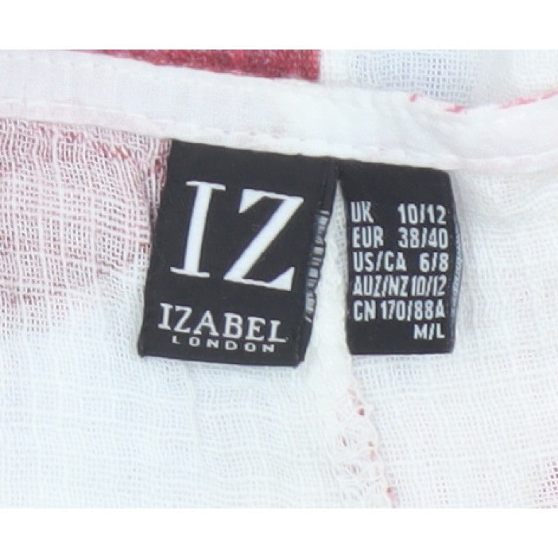 Izabel London Women Multicoloured UK 10 Floral Cotton Blend Tunic Blouse
